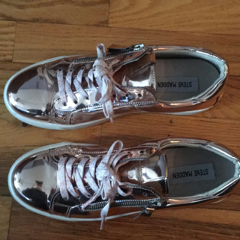 Steven Madden rose gold sneakers